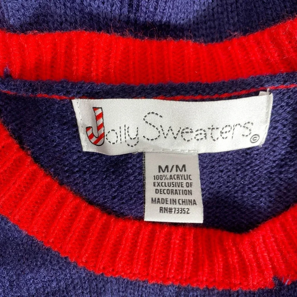 Jolly Sweaters Christmas Cool Chillin Santa‎ Nylon Vest Medium Sweater NWT